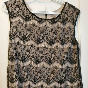 Lace overlay blouse